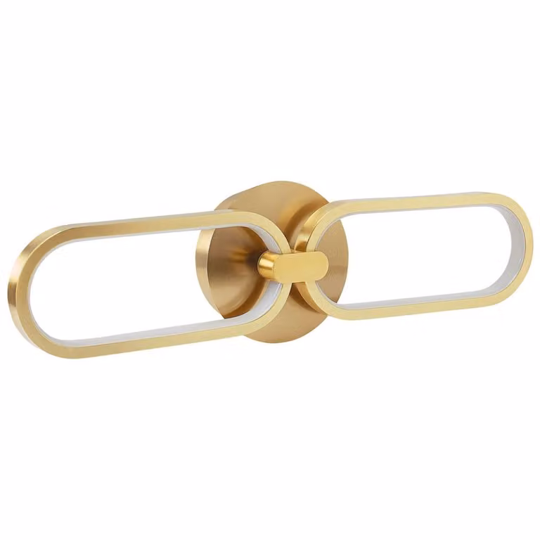 Wyld and Coco Matt Gold Two-Link Dimmable LED Wall Lamp with Warm White Light