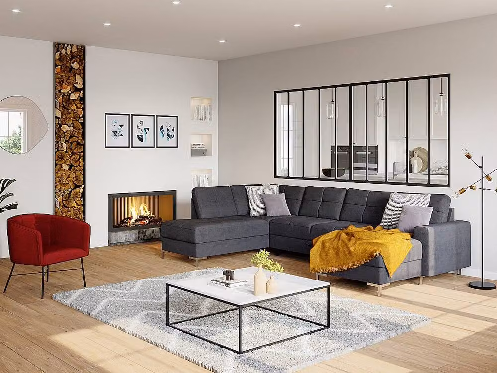 Vente-unique Aretha Designer Coffee Table in White, Black and Gold Marble and Metal – 3
