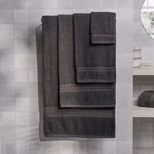 OHS Luxury Fluffy Cotton Hand Towel in Anthracite Grey – 1