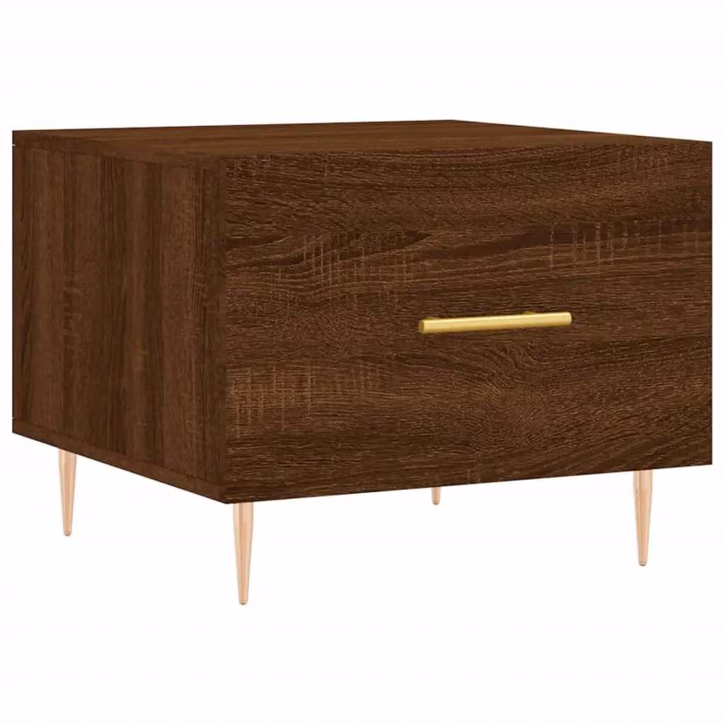 Berkfield Home Set of 2 Brown Oak Coffee Tables, W/D/H: 50 x 50 x 40 cm – 4