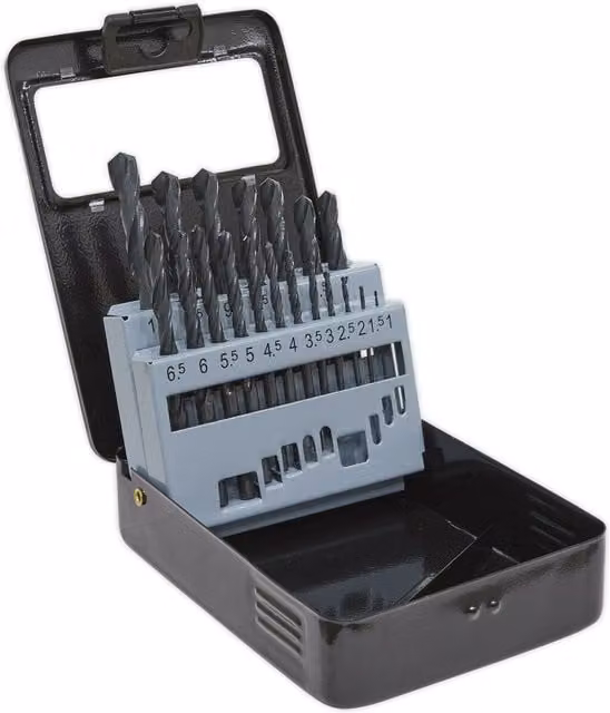 Loops 19 Piece Roll Forged HSS Twist Drill Bit Set in Silver and Multicolour with Storage Case – 1