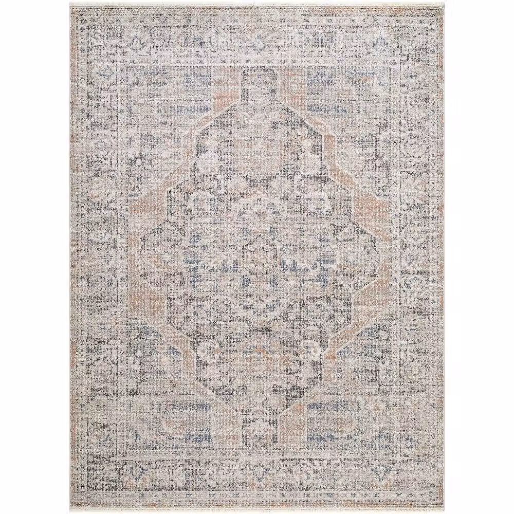 Livabliss Galey Alix Maria Elena III Vintage Brown and Blue Traditional Woven Living Room Rug with Fringes W/D/H: 120 x 66 cm – 2