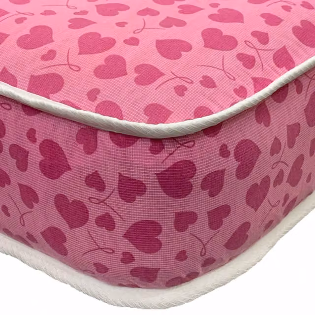 Wilson Beds Kids Reflex Foam Mattress in Hot Pink Hearts, Single Extra Long, W/D/H: 90 x 200 x 10 cm