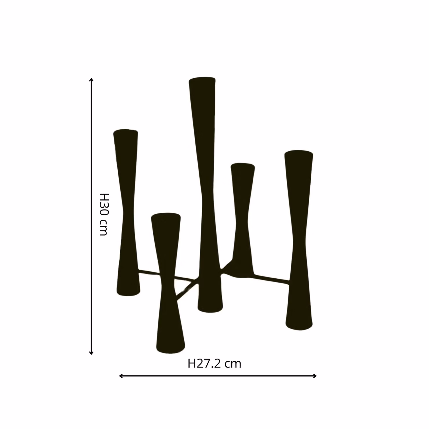 Ivyline Parker 5 Piece Modern Black Candle Centerpiece H: 42 cm, W: 27.5 cm – 2