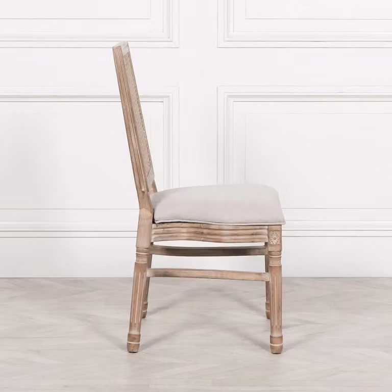 Glasstone Louis Upholstered Square Rattan Back Dining Chair in Brown