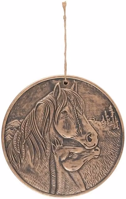 Lisa Parker Apache Animal Wall Plaque in Bronze Terracotta Brown