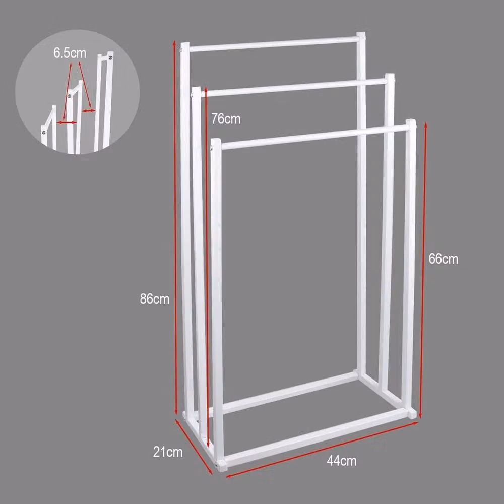 Kelvenix White Freestanding Metal Towel Rack and Towel Rail – 2