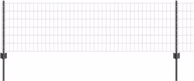 Berkfield Home Euro Fence Steel Mesh with 22 U-Profile Posts, Grey, 0.6 x 50 m