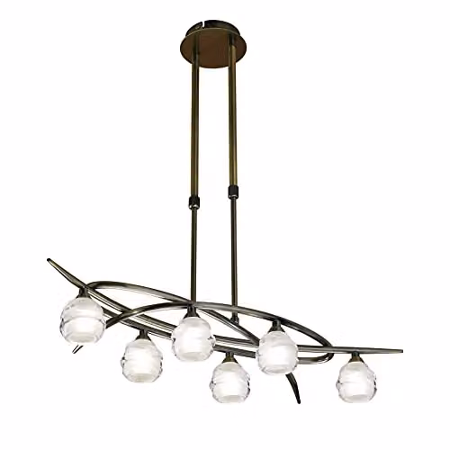Mantra 1821 Loop Ceiling Light in Brass and Glass with G9 Bulb Compatibility