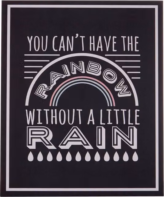 Orsina Rainbow Wall Plaque, Multicolour Wooden Sign with Rustic Black Finish – 1