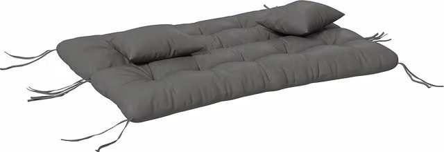Outsunny 1 Seat Cushion, 1 Back Cushion and 2 Pillows with Ties, Light Grey