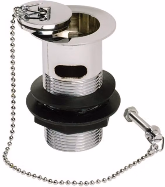 Thomas Dudley 11/4 inch Slotted Basin Waste in Silver Brass with Durable Metal Plug