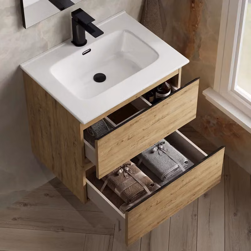 Banyetti Vatilla 600mm Wall Hung Vanity Unit with Athena Basin in Ostippo Light Oak – 4