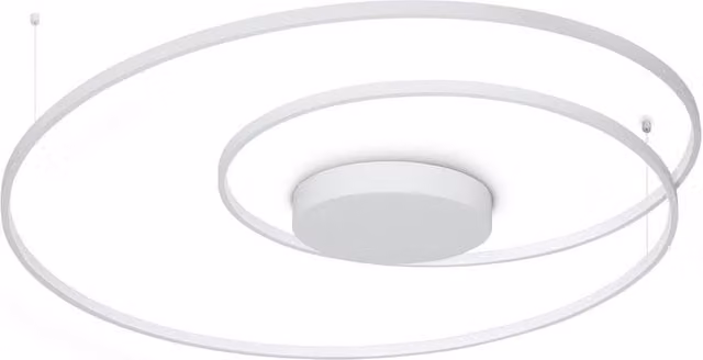 Netlighting Oz Integrated LED Semi Flush Ceiling Light, White, 8300lm, 3000K Warm White