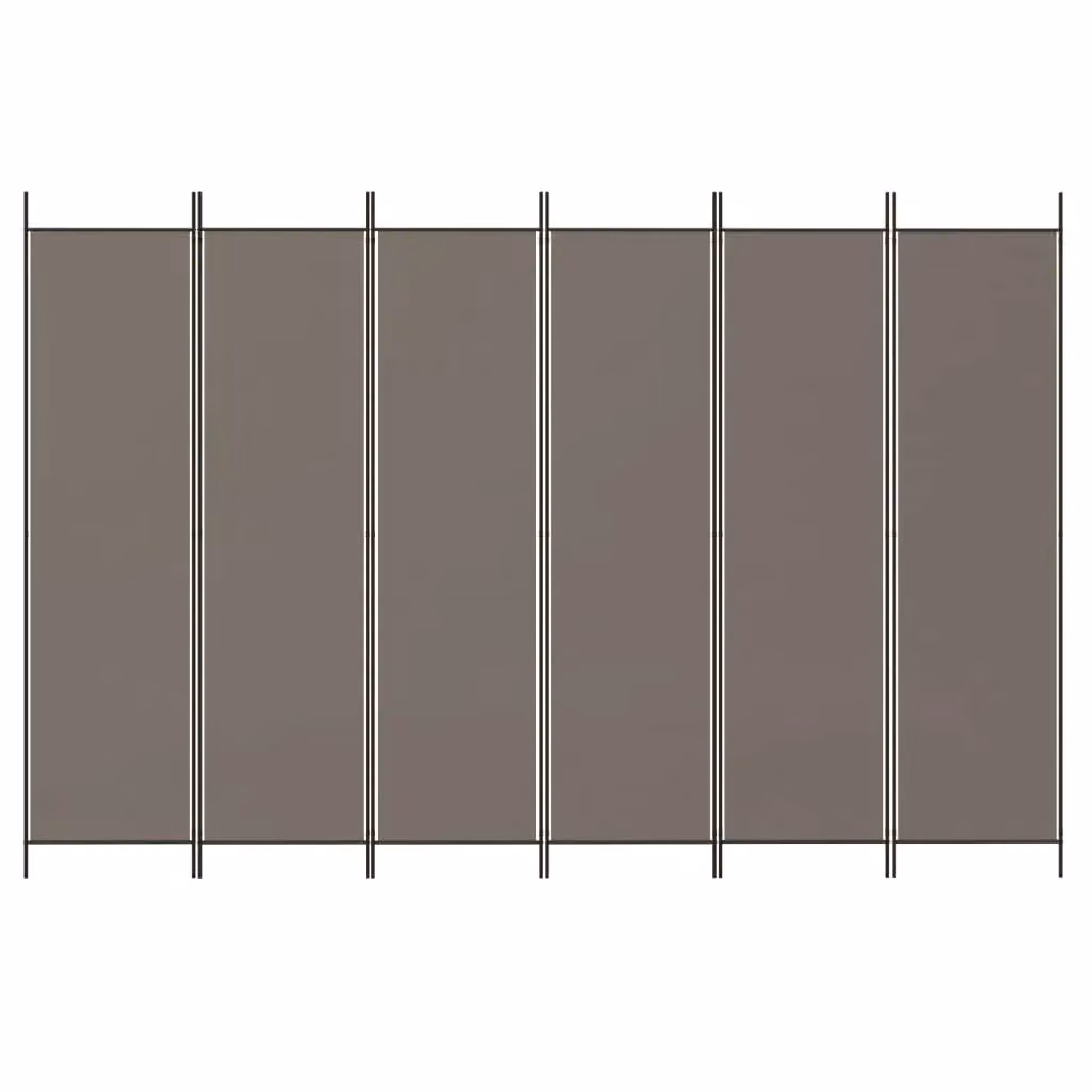 Berkfield Home 6-Panel Fabric Room Divider in Anthracite and Black, W: 300 cm, H: 200 cm – 2