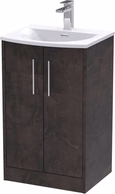 Balterley Winshill Contemporary 2 Door Wall Mounted Bathroom Vanity Basin Unit, Grey, Width: 50 cm – 1