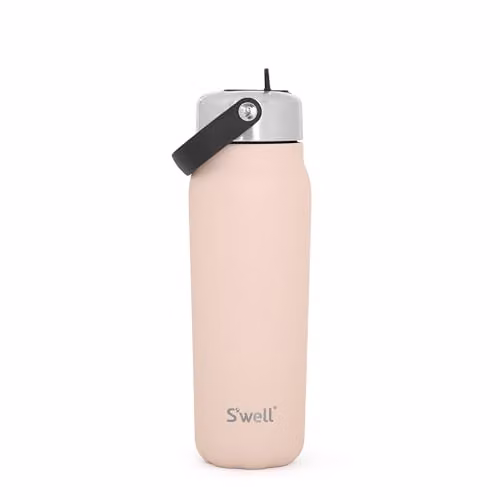 S'well Recycled Stainless Steel Explorer Bottle with Straw Lid, Pink, 700ml