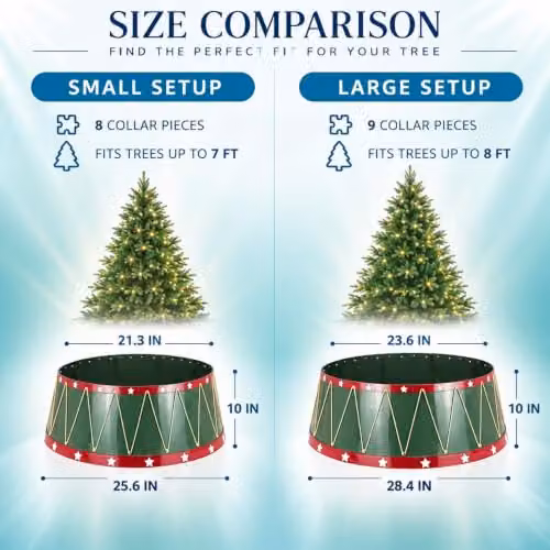 Shatchi Foldable Christmas Tree Skirt Base Cover in Green or Gold, Diameter: 65 cm – 3