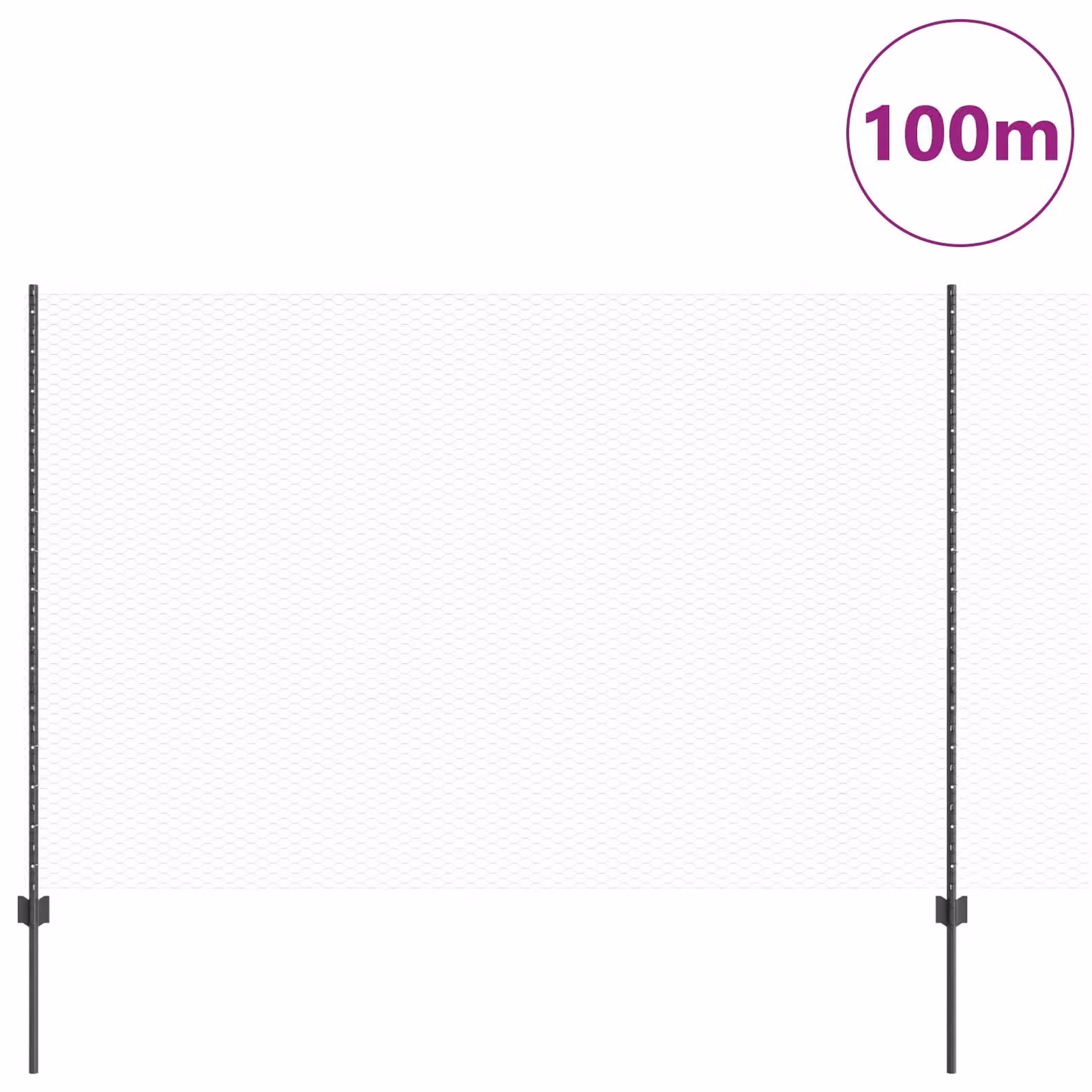 Berkfield Home Grey Steel Hexagon Fence and U-Channel Fence Posts Set, 22 pcs, Height: 160 cm – 2