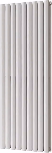 Omeara White Elliptical Tube Vertical Designer Radiator, H 140 cm x W 52.2 cm