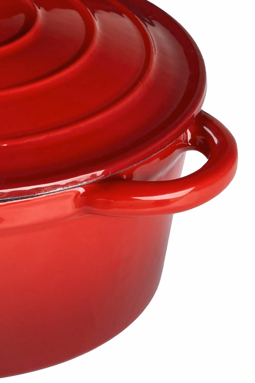 Garden Sanctuary Red Enamelled Cast Iron Dutch Oven Casserole Pot with Lid, 2.7 l – 3