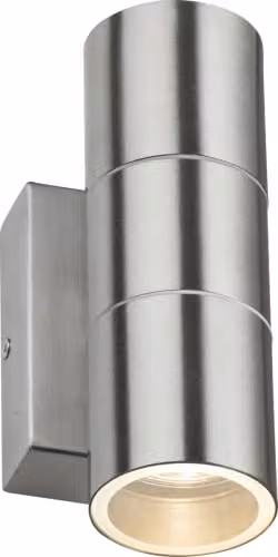Netlighting Knightsbridge GU10 Up and Down Outdoor Wall Light with Dusk Sensor in Brushed Chrome