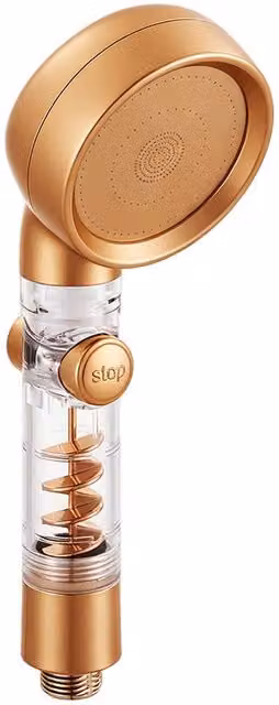 Living and Home Rose Gold High Pressure Handheld Shower Head with Filter and 3 Spray Modes – 1