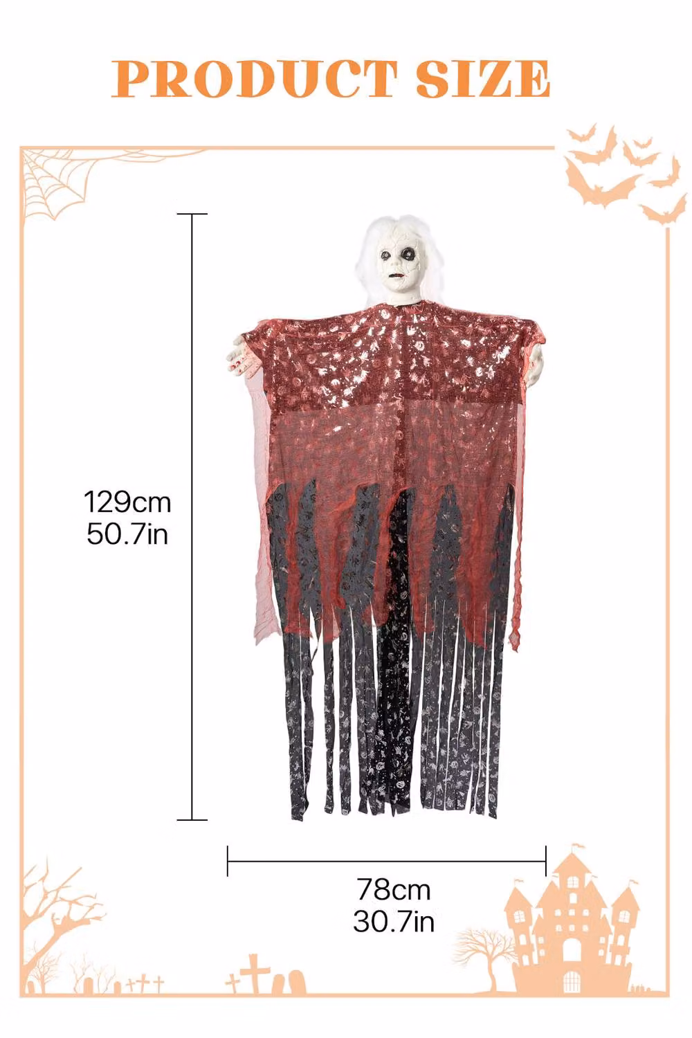 Garden Sanctuary Multicolour Abstract Hanging Ghost Halloween Decoration – 2