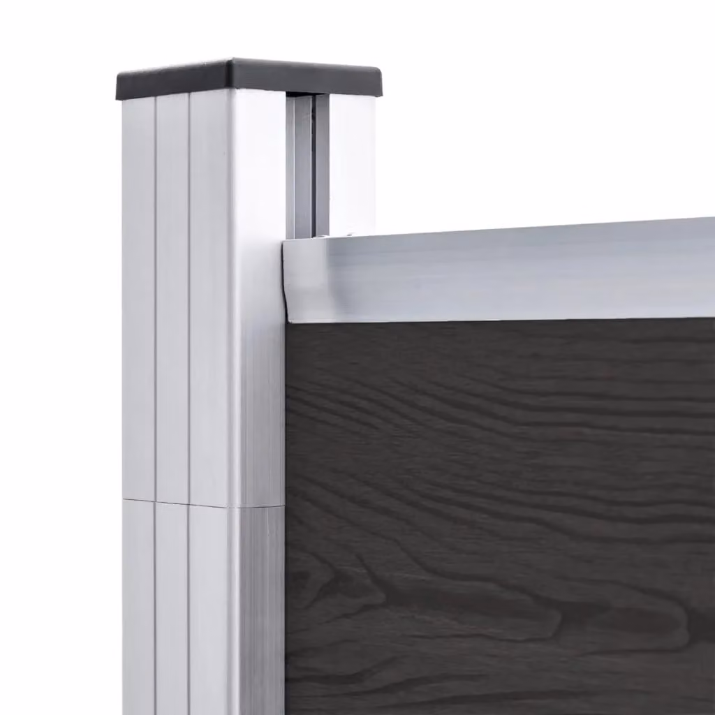 Berkfield Home WPC Fence Panel, Black, W: 175 cm, H: 186 cm – 4