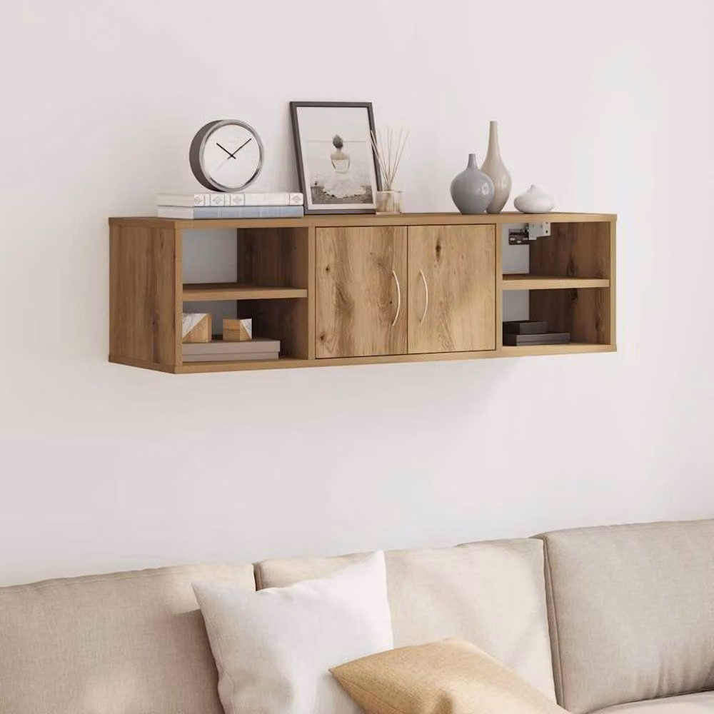 Berkfield Home Artisan Oak Wall Cabinet in Brown, W/D/H: 101 x 30 x 29 cm – 2