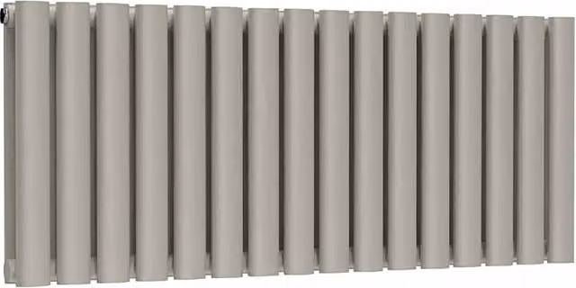 Lux Heat Oval Horizontal Radiator in Dune Grey, W: 96 cm, H: 40 cm