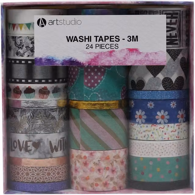 Art Studio 24 Piece Multicolour Washi Paper Tape Set