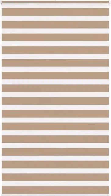 Berkfield Home Zebra Day and Night Blind in Sand Brown Polyester, W: 125 cm, H: 200 cm