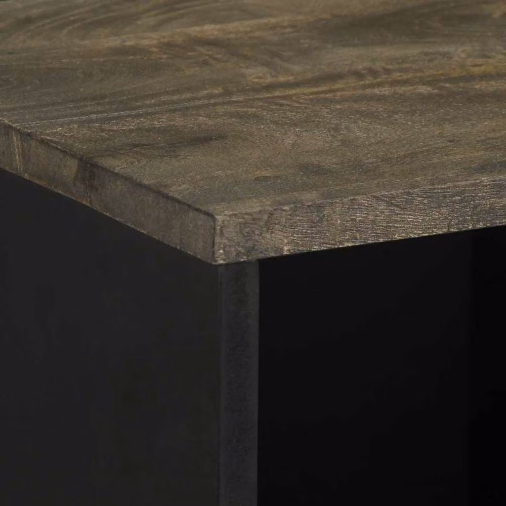 Berkfield Home Black Mango Wood Sideboard W/D/H: 80 x 33 x 75 cm – 5