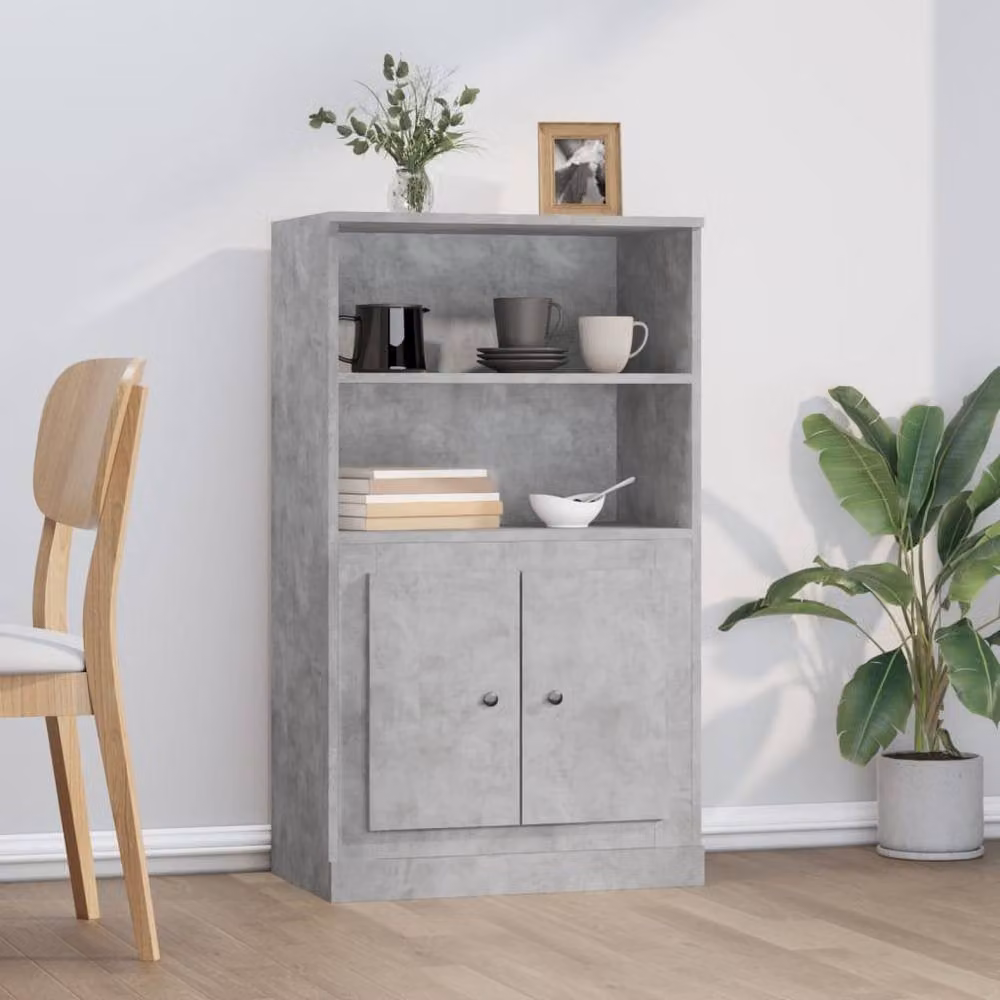 Berkfield Home Modern Highboard in Concrete Grey, W/D/H: 60 x 35.5 x 103.5 cm – 2