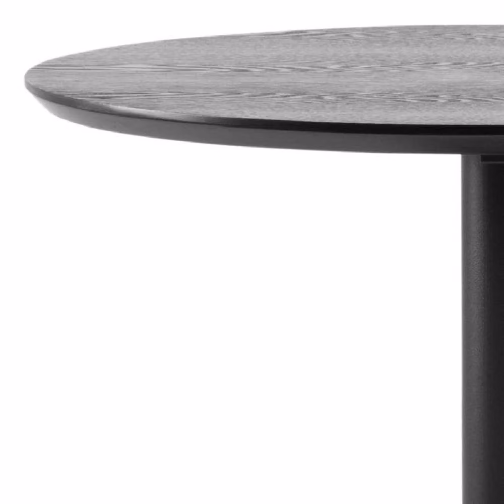 netfurniture Hampton Tall Round Bar Table with Black Ash Top and Matt Black Base – 6