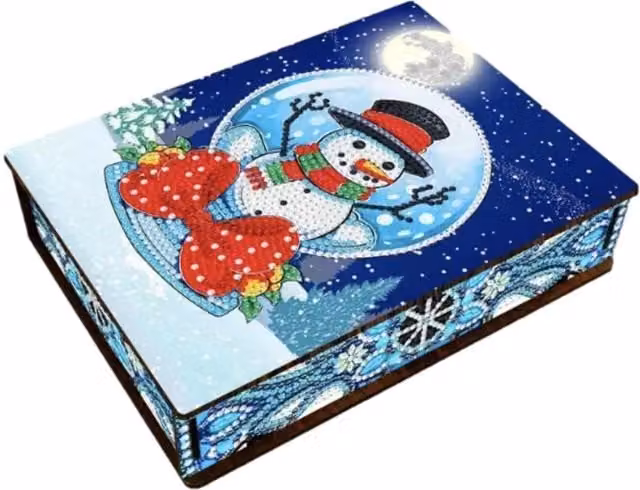 Syntego Christmas Diamond Painting Storage Box in Multicolour and Yellow