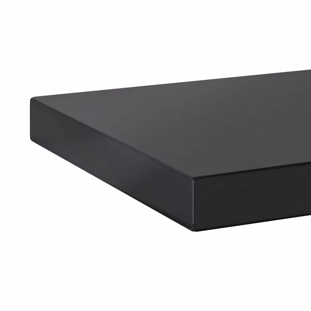 Berkfield Home Set of 2 Black Matt Stainless Steel Wall Mounted Shelves, W/D/H: 100 x 23.5 x 3 cm – 4
