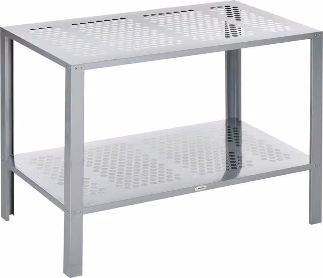 Outsunny 2-Tier Corner Plant Stand, Silver Steel Flower Rack for Indoor and Outdoor Use