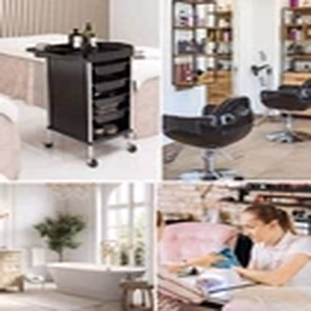 EONLION 4 Drawer Salon Rolling Cart Hairdresser Beauty Storage Trolley in Black – 3
