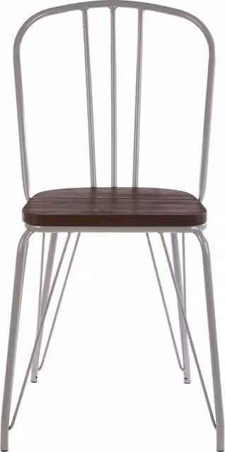 Orsina District Modern Metal and Wood Chair in Grey and Brown