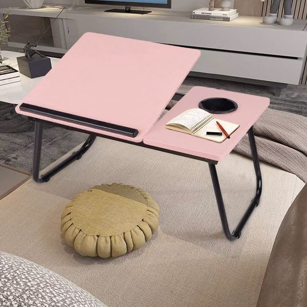 FORGEVIO Pink Folding Laptop Bed Tray with Tilting Top, W/D/H: 56 x 24 x 32.5 cm – 3