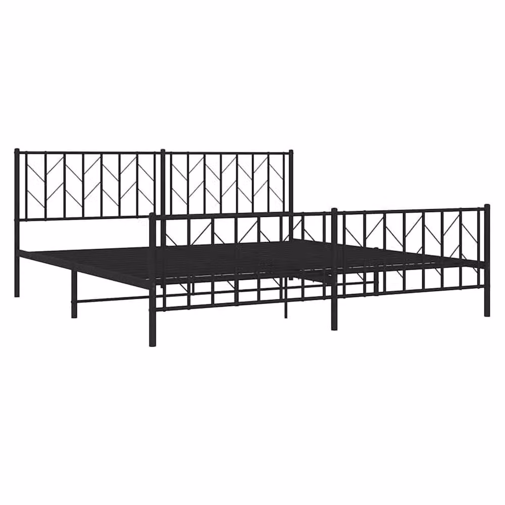 Berkfield Home Metal Bed Frame with Footboard in Black – 3