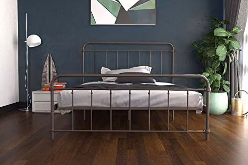 DHP Furniture Wallace Metal Double Bed in Bronze, W/D/H: 145 x 140 x 198 cm – 4