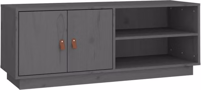 Berkfield Home Grey Rustic Solid Wood Pine TV Cabinet W/D/H: 105 x 34 x 40 cm – 1
