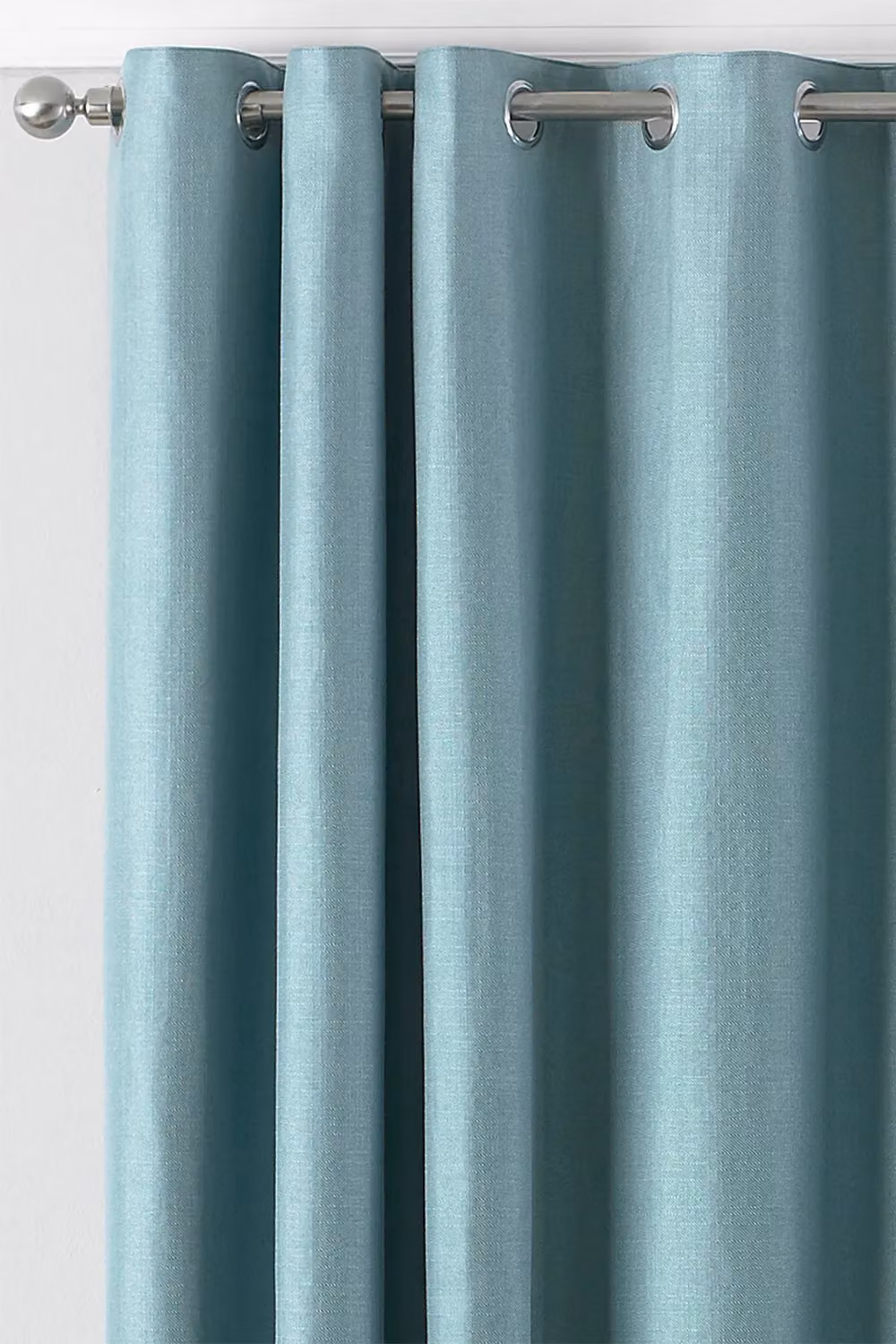 Paoletti Atlantic Twill Woven Eyelet Curtains in Blue, W: 229 cm, H: 229 cm – 2