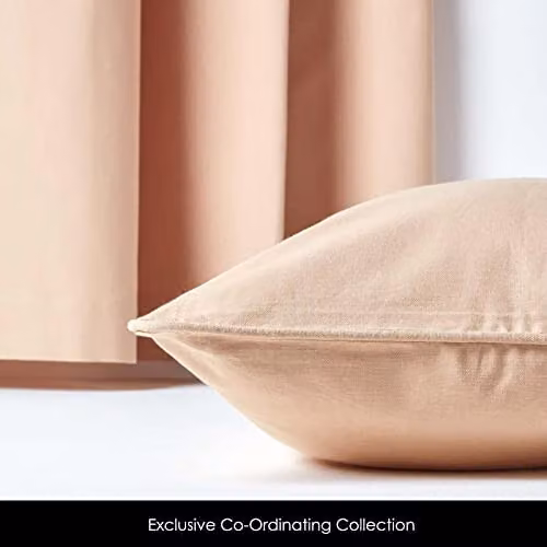 Homescapes Plain Cotton Square Cushion Cover in Beige, W/D/H: 30 x 30 x 30 cm – 3