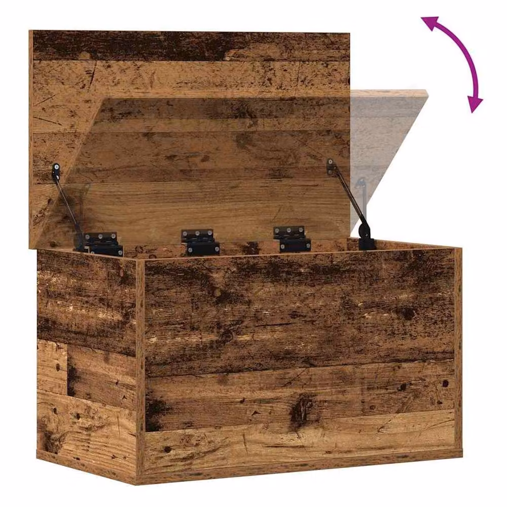 Berkfield Home Old Wood Storage Box in Brown, W/D/H: 60 x 35 x 35 cm – 4