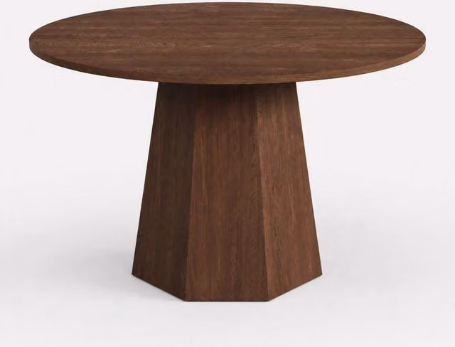 FORGEVIO Round Dining Table in Walnut, Diameter: 120 cm, Height: 75 cm – 1