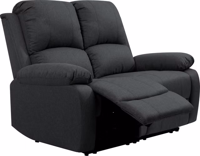Comfy Living Luxury Reclining Fabric Sofa Set in Dark Grey, including 3-Seater Sofa, 2-Seater Sofa and Armchair
